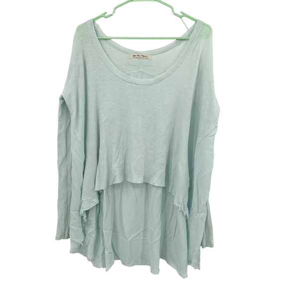 We the Free size small light blue‎ long sleeve high low hem thermal shirt top - Picture 1 of 5